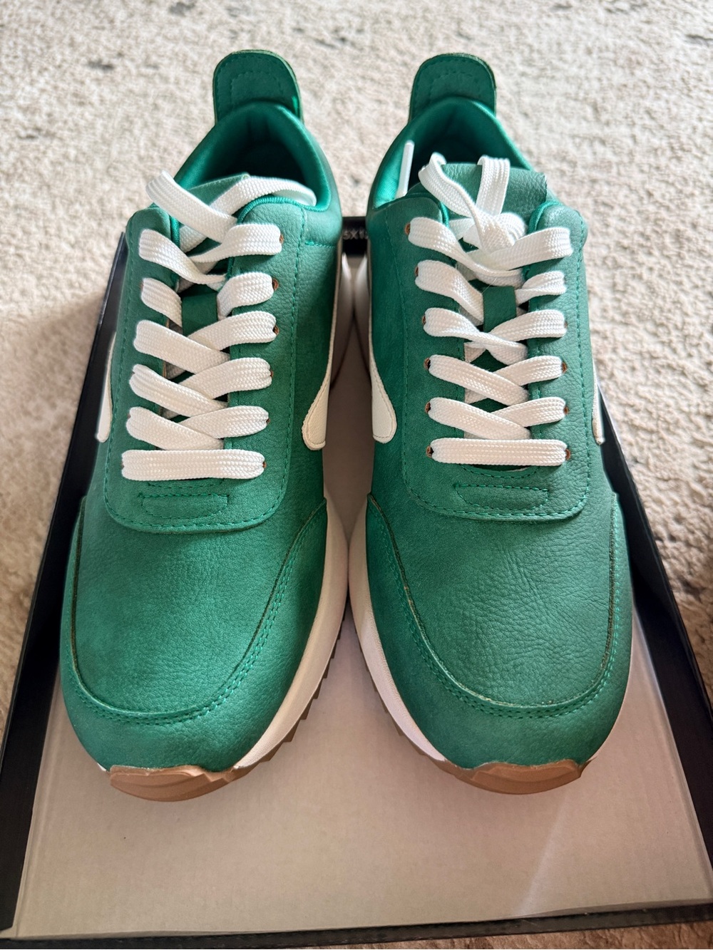 Dolce Vita Green Suede Sneakers with White Accent - Picture 2 of 5